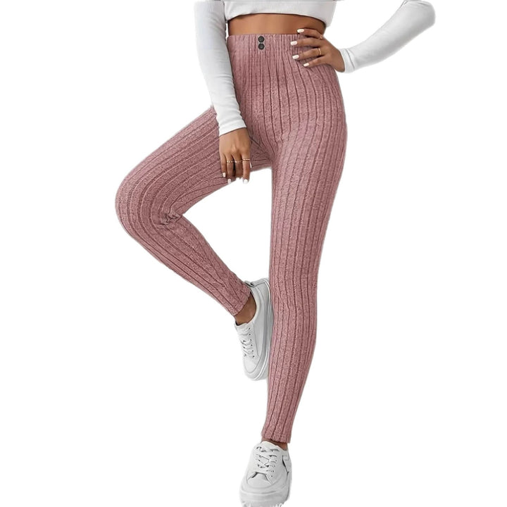 Damen Hochtaillierte Rippstrickleggings Drune