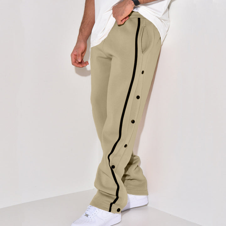 Herren Sportliche Jogginghose mit Druckknopf-Detail und seitlichen Taschen Drune