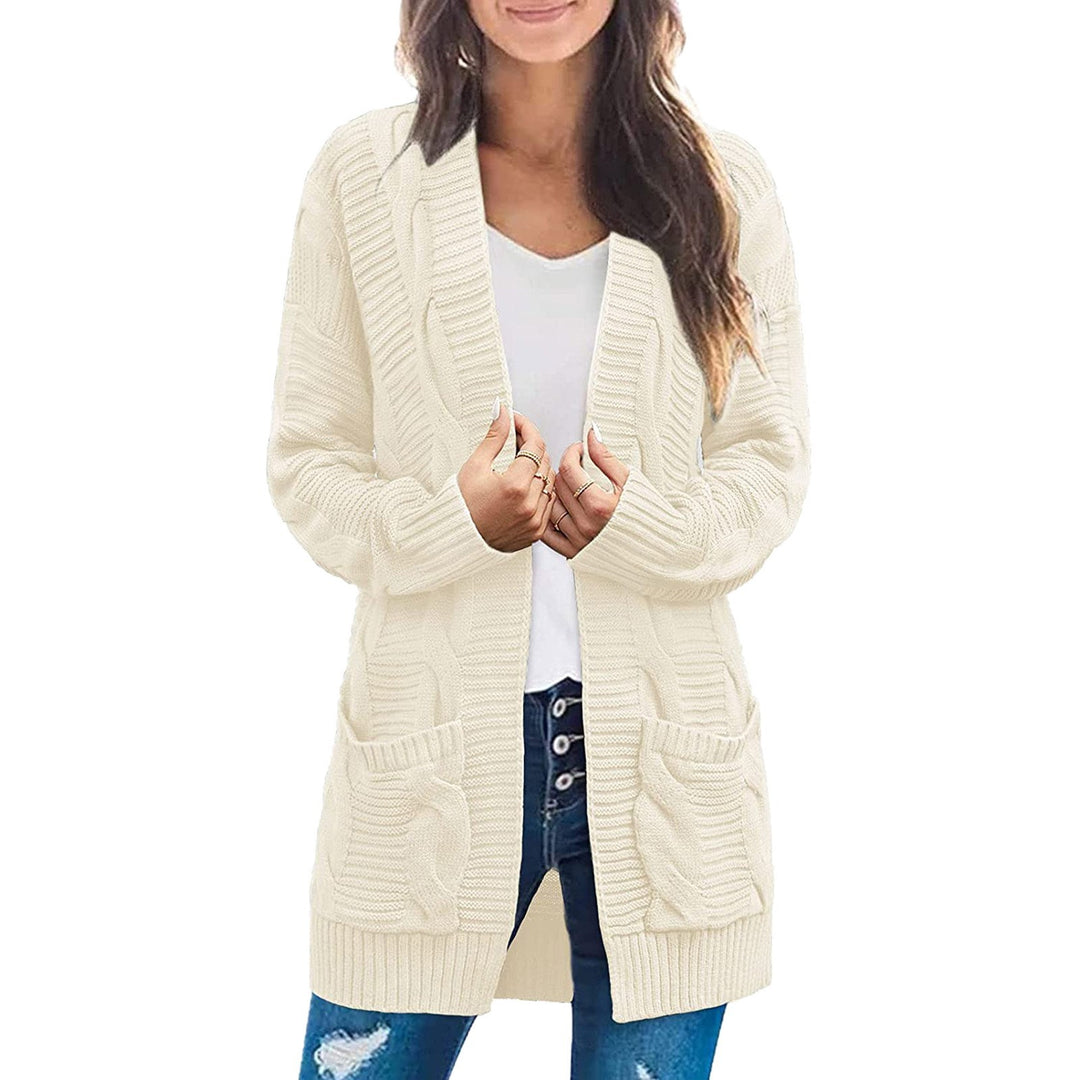 Damen Grobstrickcardigan mit großen Taschen und strukturiertem Muster Drune