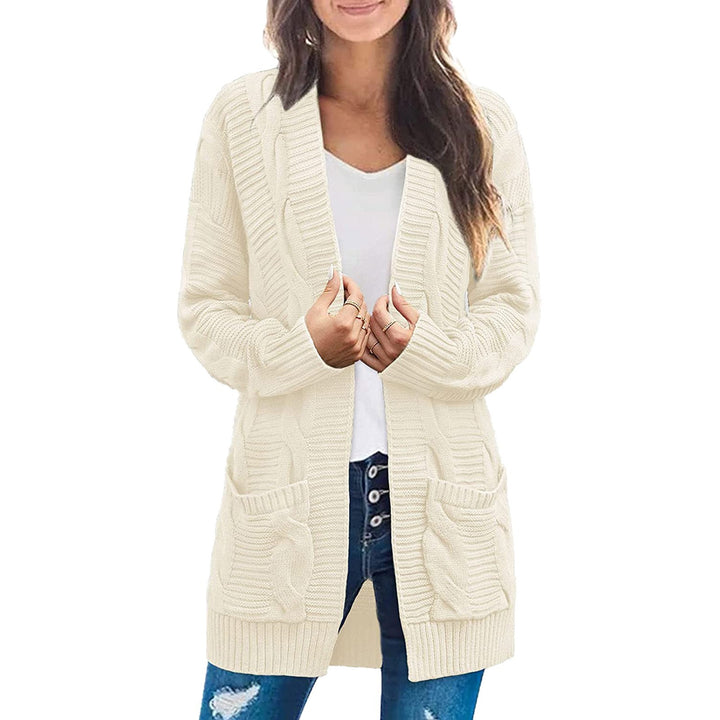 Damen Grobstrickcardigan mit großen Taschen und strukturiertem Muster Drune