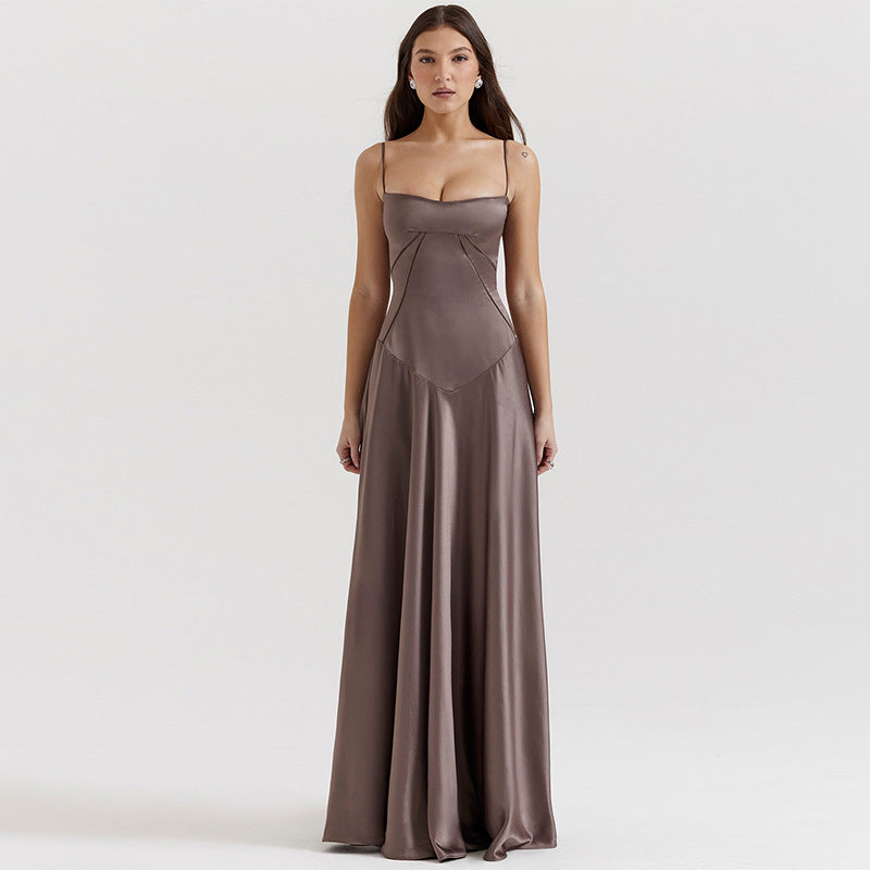 Damen Abendkleid mit figurbetontem Schnitt und elegantem Satin-Finish Drune