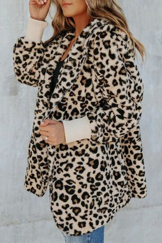 Drune | Entscheidungen Brauner Leopard Teddy Mantel