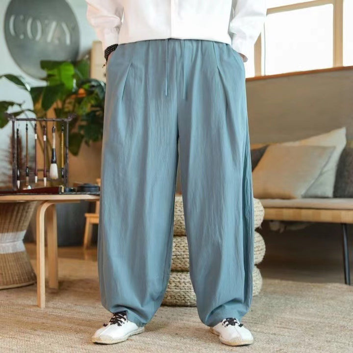 Unisex nan moderner Oversize Harem-Jogger mit tiefem Schritt, Tunnelzug und seitlichen Eingrifftaschen Drune