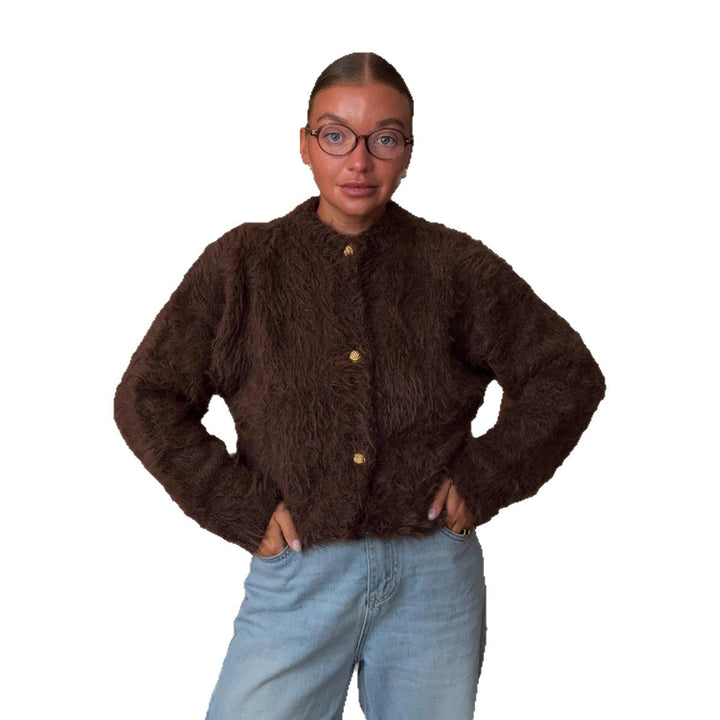 Damen Flauschiger Knit-Pullover aus 100% Nylon mit lässigem Schnitt Drune