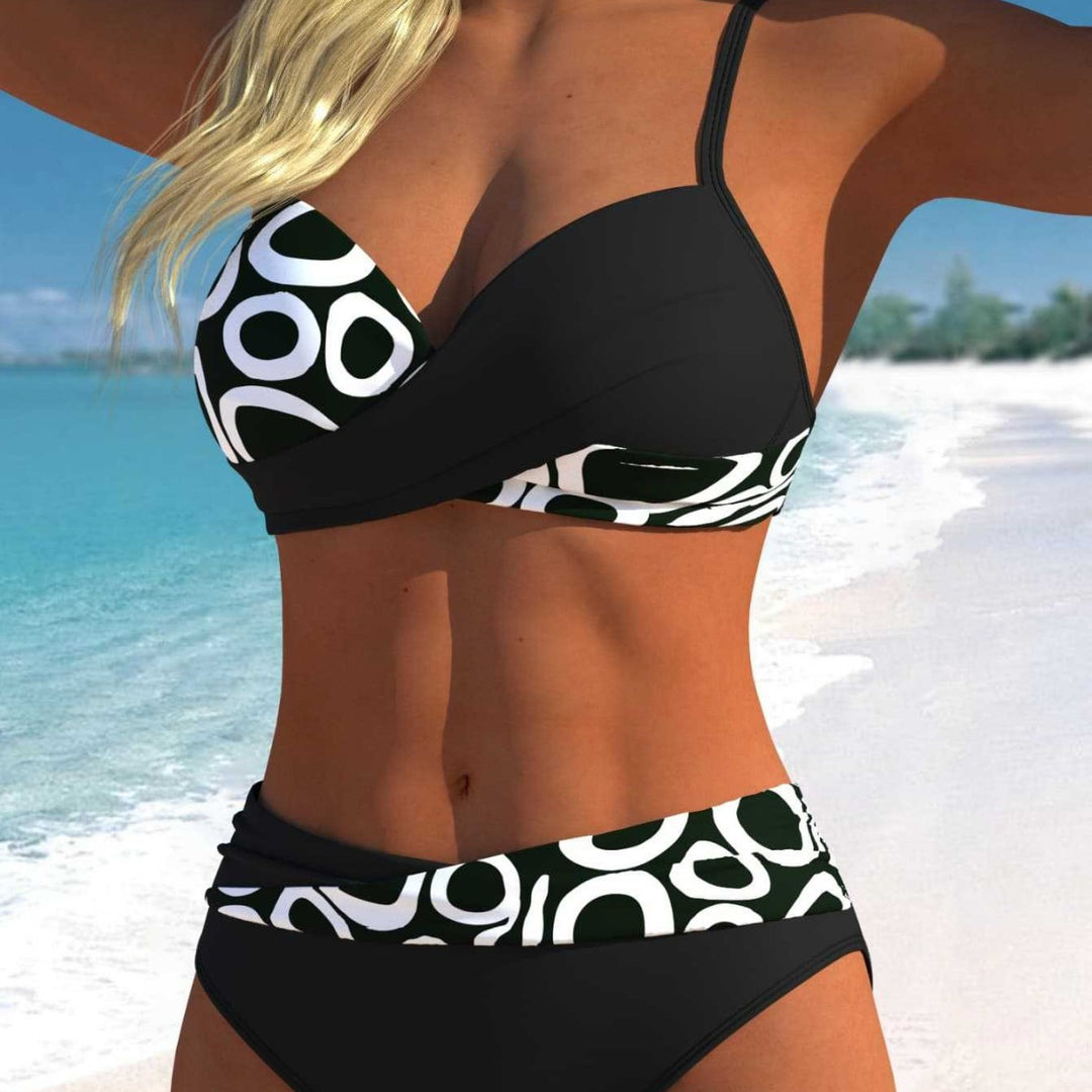 Damen Bikini-Set mit verführerischem Wickeldesign und hübschem Muster Drune