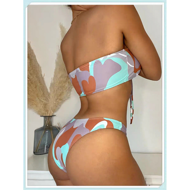 Damen Bikini-Set mit elegantem Wickelrock und modischem Muster Drune