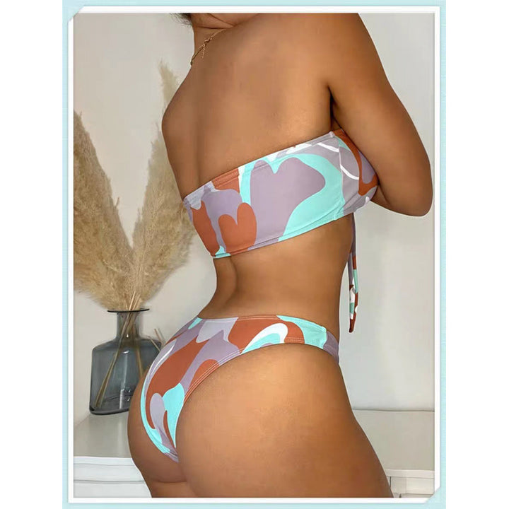 Damen Bikini-Set mit elegantem Wickelrock und modischem Muster Drune