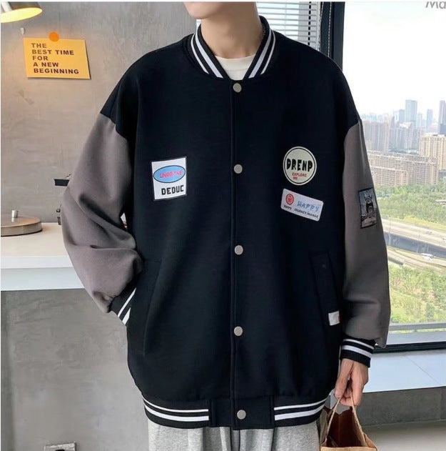 Herren Collegejacke mit praktischen Taschen und Stickereien Drune