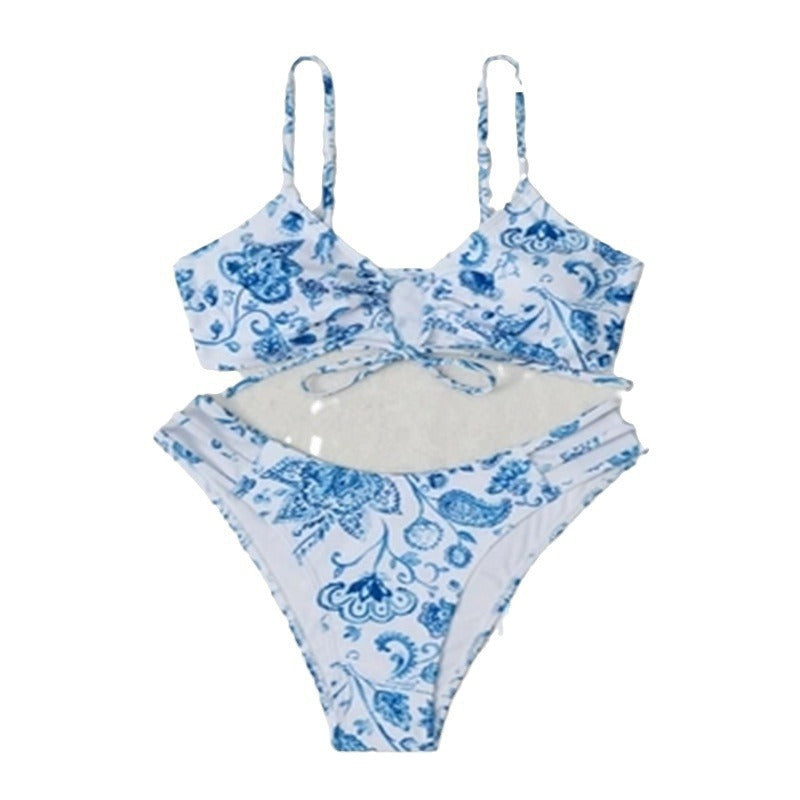 Damen Bikini-Set mit floralem Design und raffinierter Schnürung Drune