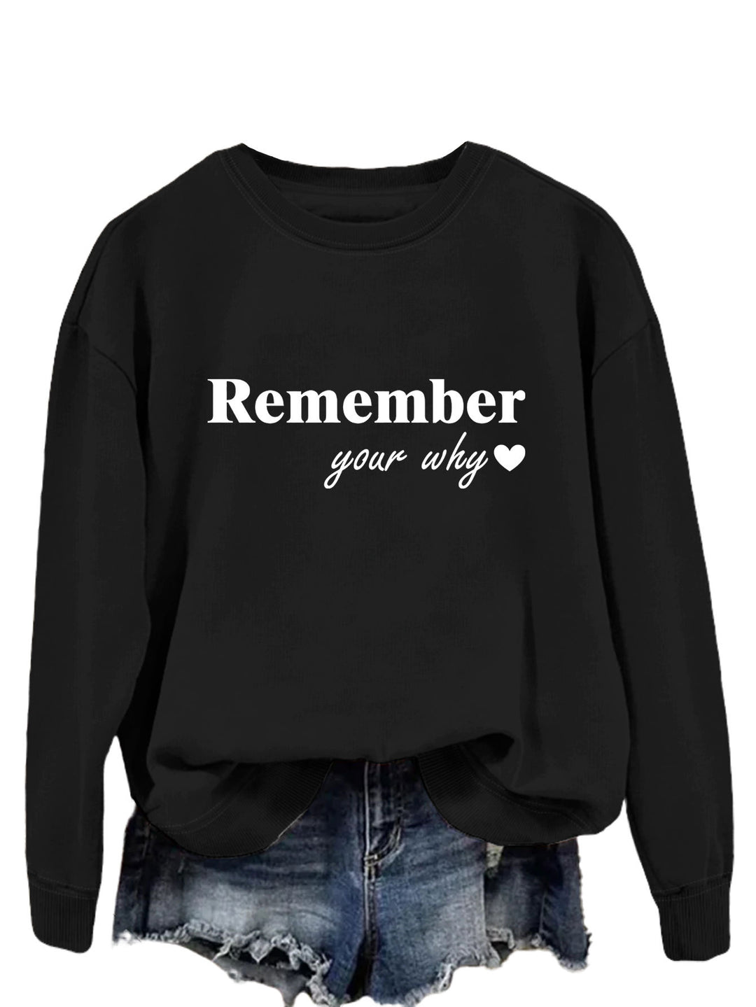 Damen Sweatshirt mit motivierendem Aufdruck und lässigem Schnitt Drune