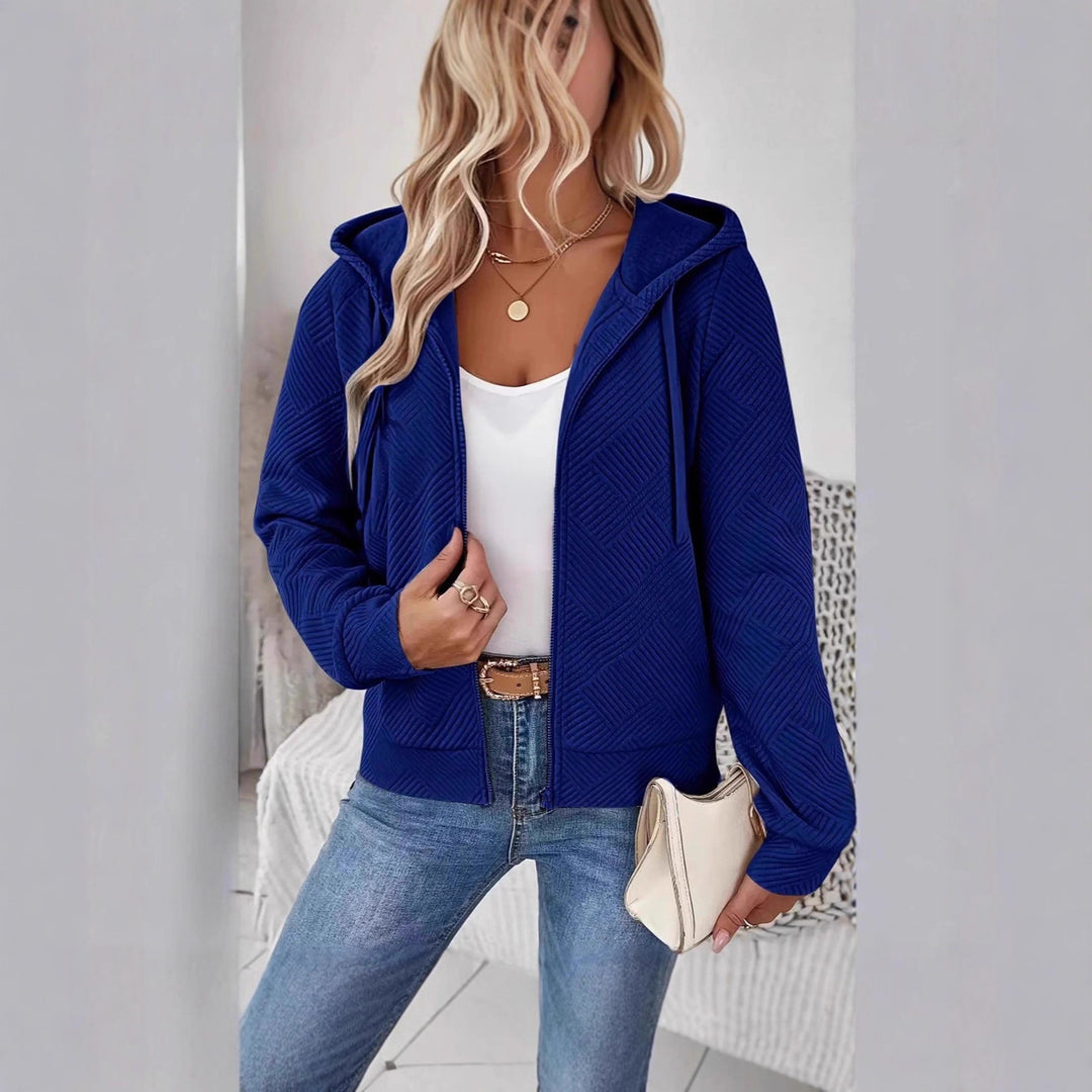 Damen Sportliche Kapuzenjacke mit strukturiertem Design und praktischen Taschen Drune
