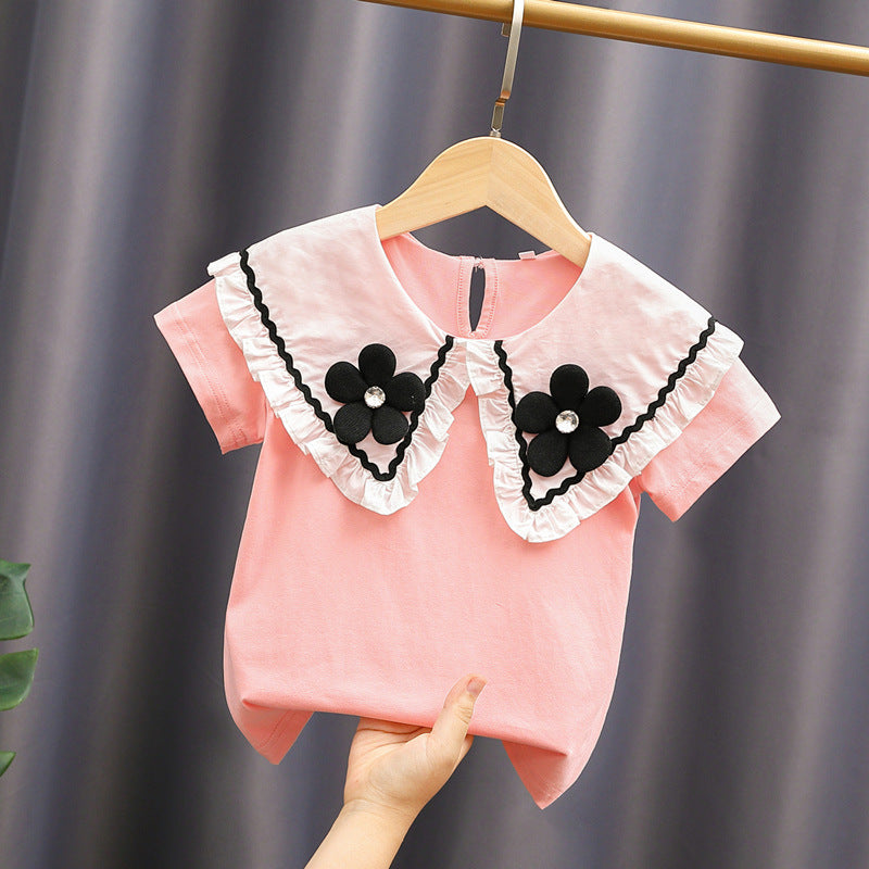 Damen elegante und verspielte Bluse mit Volantkragen Drune