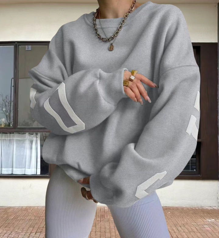 Damen Oversized Sweatshirt mit grafischen Akzenten Drune