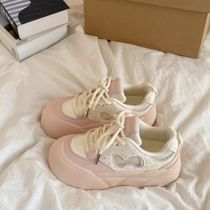 Damen Sportliche Sneakers mit dicker, flexibel dämpfender Sohle Drune