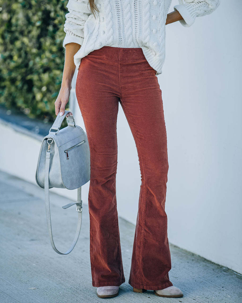 Damen ausgestellte Samthose Drune