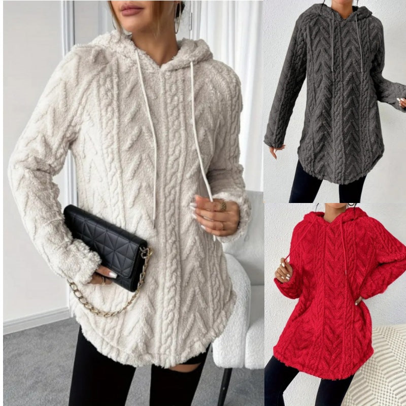 Damen bequemer Kapuzenpullover mit strukturiertem Design Drune