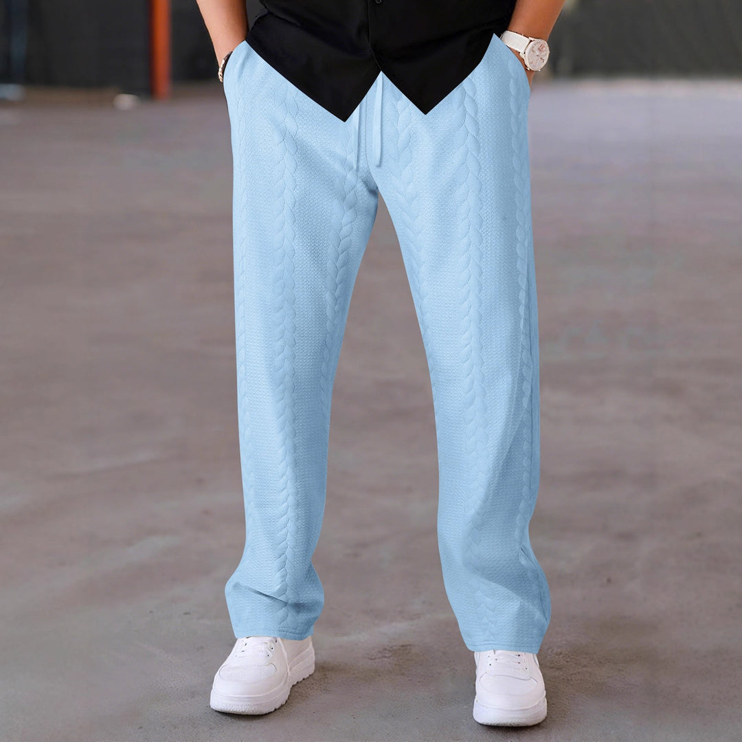 Herren elegante Freizeithose mit strukturiertem Design und elastischem Bund Drune