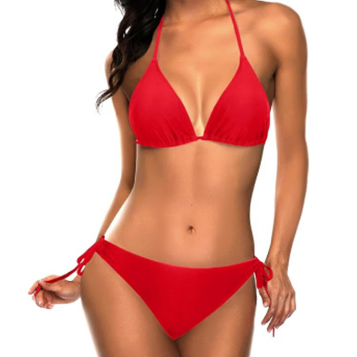Damen Triangel-Bikini-Set mit verstellbaren Trägern und minimalistischem Design Drune