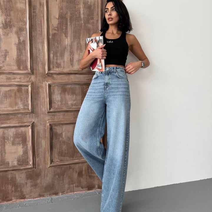 Damen Crop Jeansjacke mit praktischem Knopfverschluss und modernem Look Drune