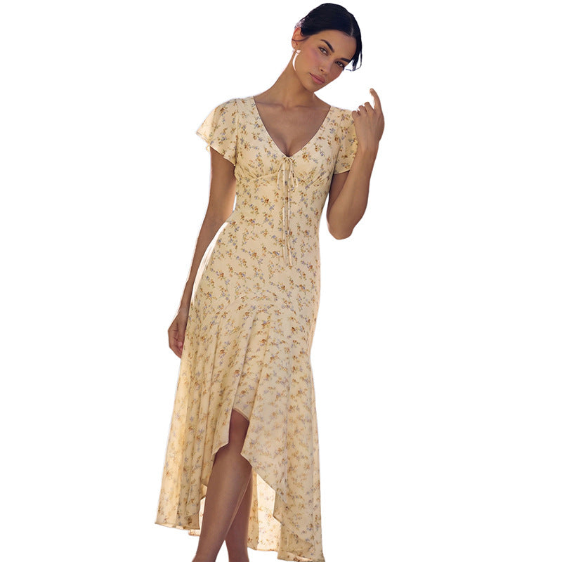 Damen Maxikleid mit floralem Design und raffinierten Cut-Outs Drune