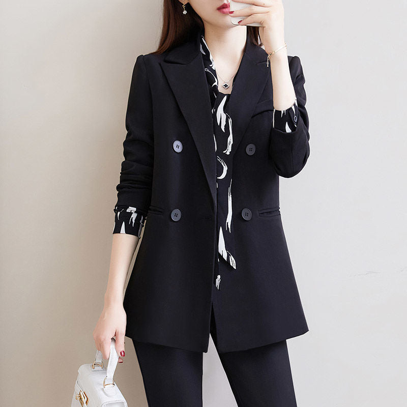 Damen Eleganter Doppelreiher Blazer Drune
