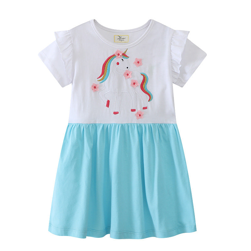 Mädchen Freizeitkleid mit zauberhaftem Einhorn-Motiv Drune