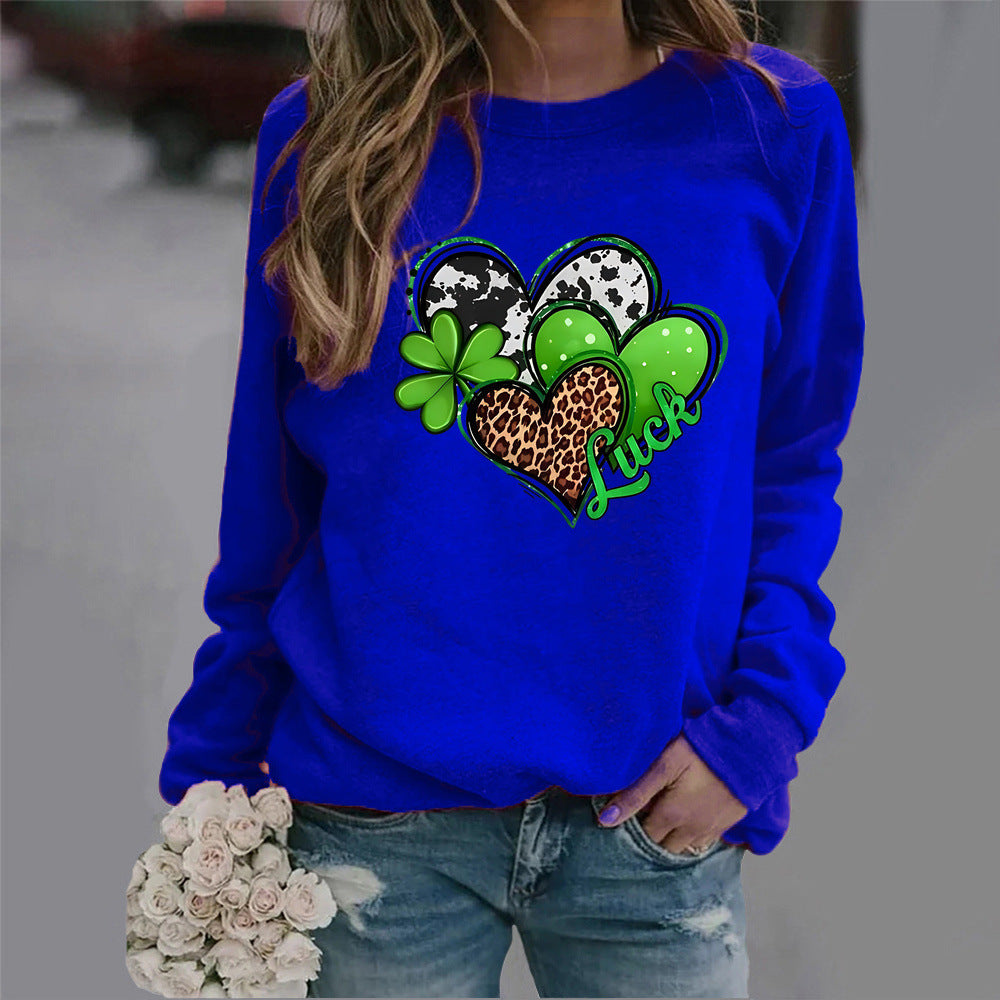 Damen Sweatshirt mit kreativem Herzdesign und auffälligem Motiv Drune