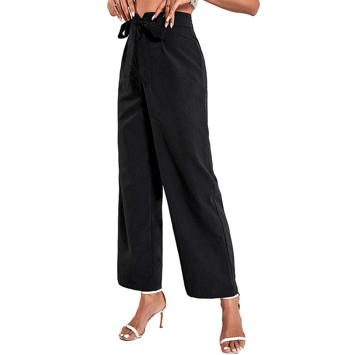 Damen weite Hochbundhose mit schickem Bindegürtel Drune