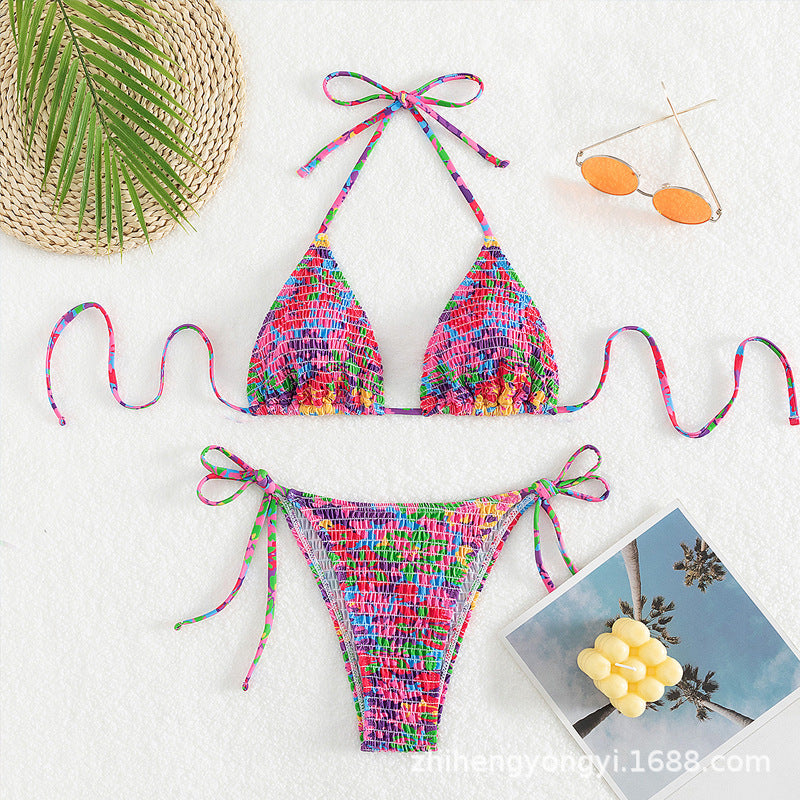 Damen Bunte Triangle-Bikini Drune
