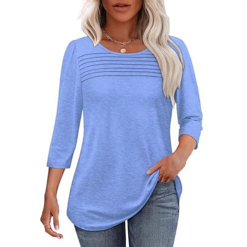Damen Langarmshirt mit Plissee-Details Drune
