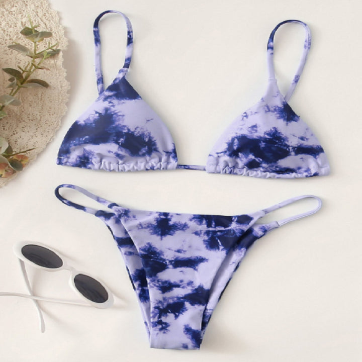 Damen Triangel-Bikini mit modischem Batikdesign Drune