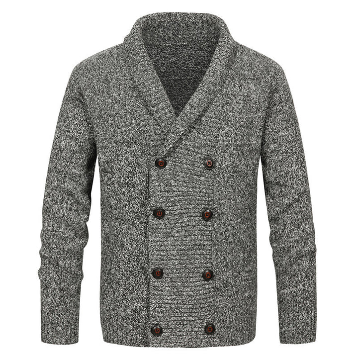 Herren nan Strickjacke mit Schalkragen und doppelter Knopfleiste Drune