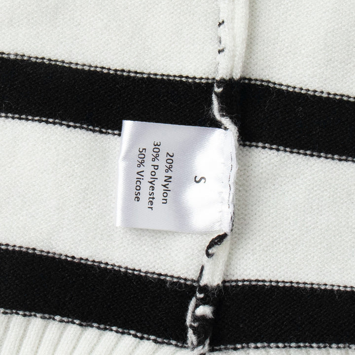 Damen modischer gestreifter Strickpullover mit Stehkragen Drune