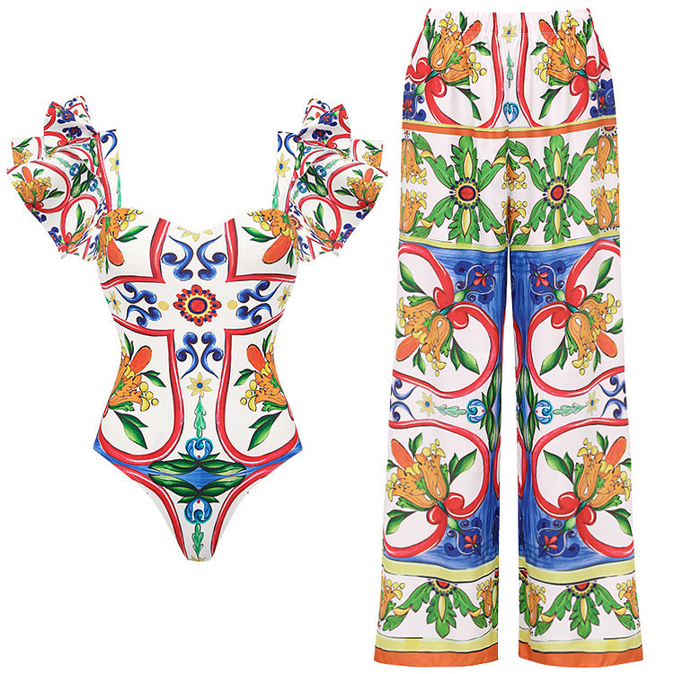 Damen Bikini-Top und Wickelrock Set Drune