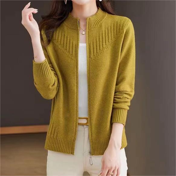 Damen Strickjacke mit hohem Kragen Drune