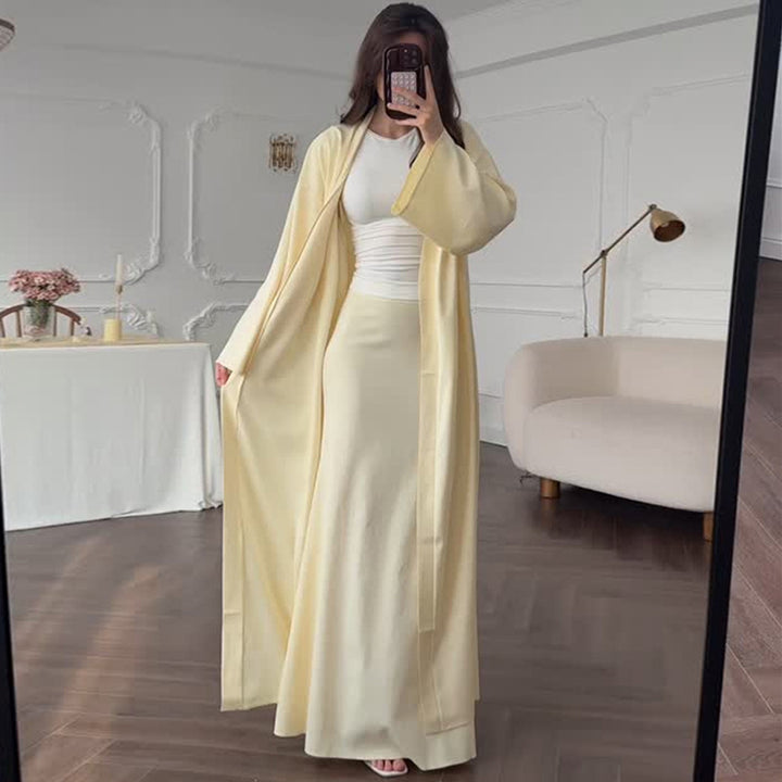 Damen eleganter Langmantel mit weich fließender Silhouette Drune