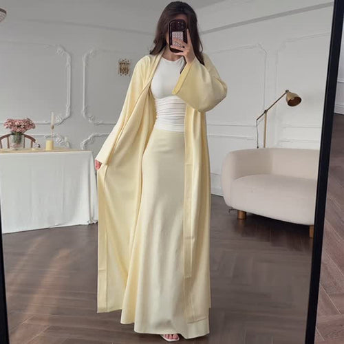 Damen eleganter Langmantel mit weich fließender Silhouette Drune