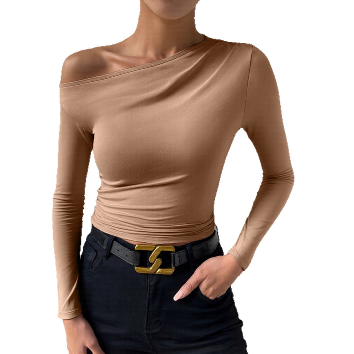Damen Langarmshirt mit asymmetrischem Ausschnitt und figurformendem Schnitt Drune