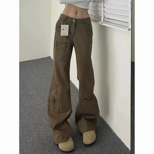 Drune | Heißes Mädchen Plissee Design Cargo Jeans