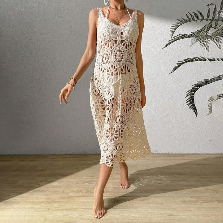 Damen luftiges Häkel-Maxikleid Drune