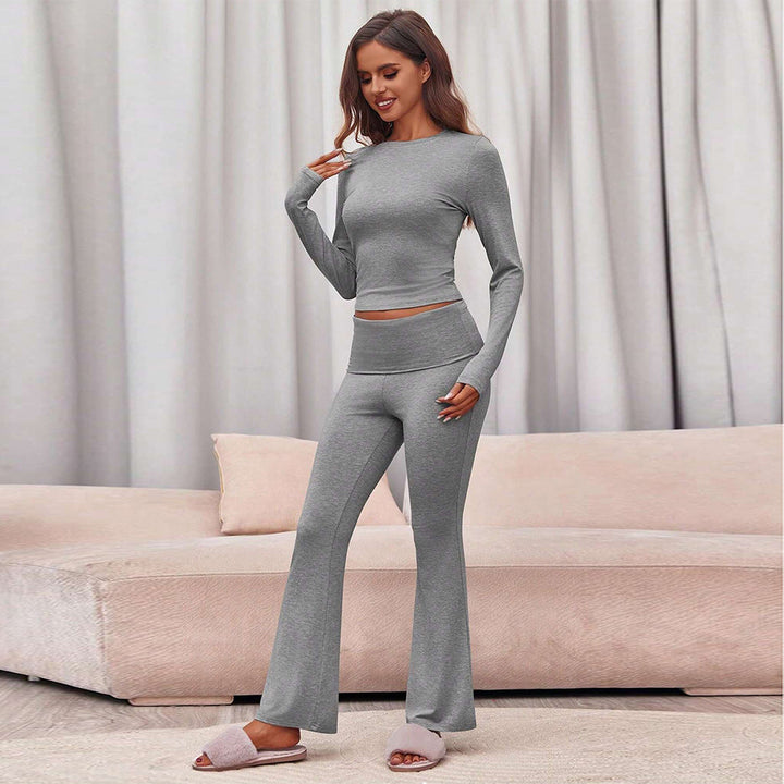 Damen Set aus langärmligem Oberteil und figurbetonten Leggings Drune