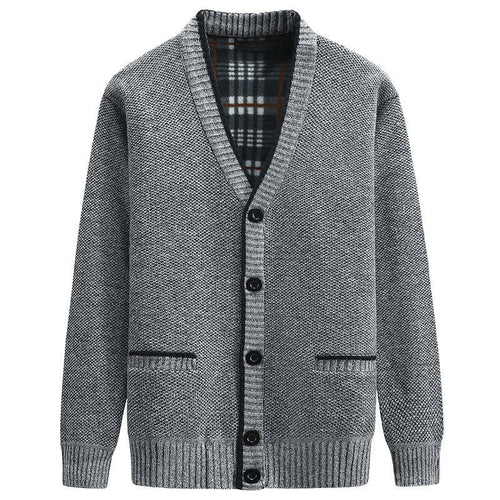 Herren Strickjacke mit V-Ausschnitt und hochwertigen Details Drune