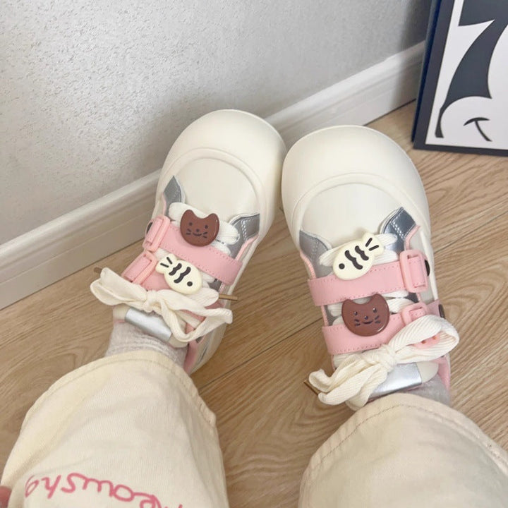 Damen modische Freizeit-Sneaker mit bunten Tierapplikationen Drune