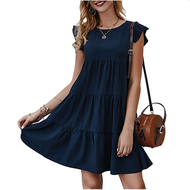 Damen Sommerkleid mit Rüschendetails und lässigem Schnitt Drune