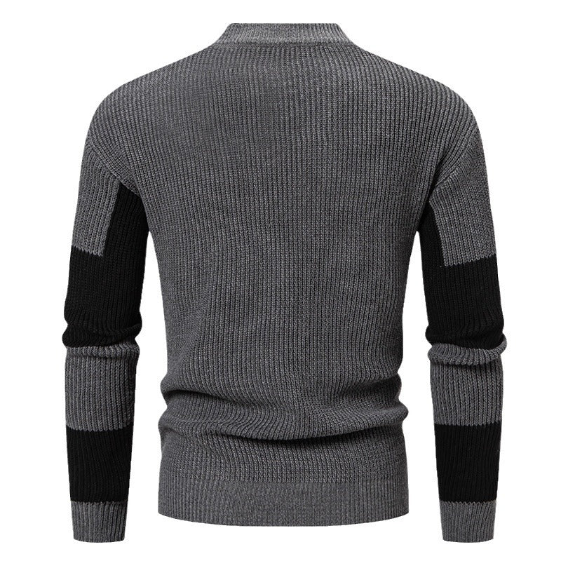 Herren modischer Rollkragenpullover mit strukturiertem Karomuster Drune