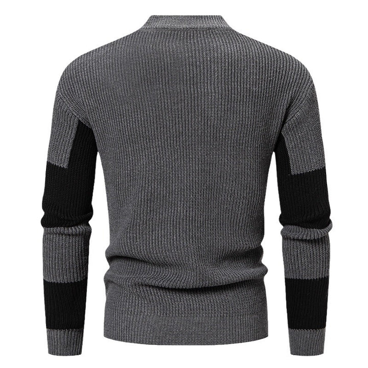 Herren modischer Rollkragenpullover mit strukturiertem Karomuster Drune