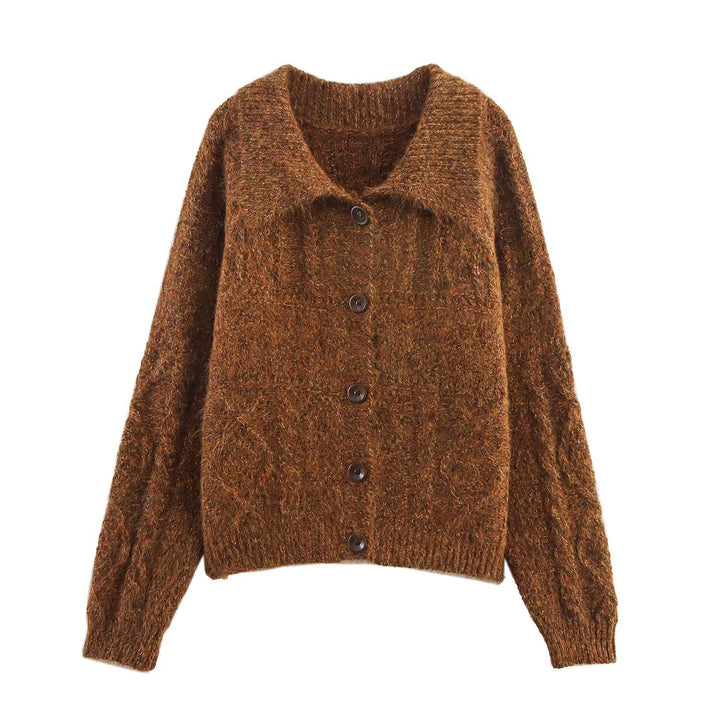 Damen Strickjacke mit schickem, weichem Stoff und dekorativen Knöpfen Drune