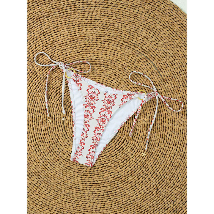 Damen Triangel-Bikini mit Ringakzent und floralem Design Drune