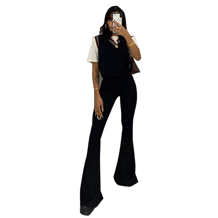 Damen Flared Leggings mit hohem Bund und komfortablem Stretch-Stoff Drune