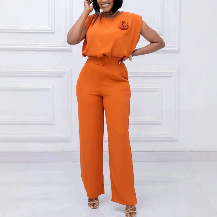 Damen eleganter All-in-One-Jumpsuit mit floralem Detail Drune